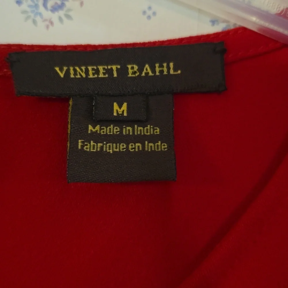 Vineet Bahl Anthropologie Red Ruffled Mini Dress Size M - Picture 2 of 3